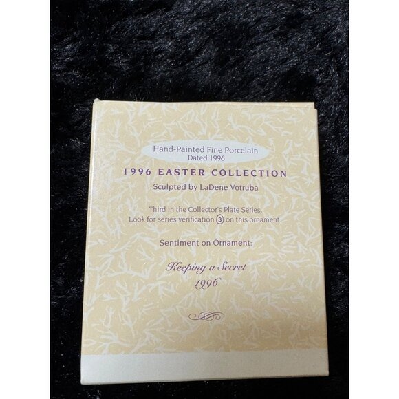 1996 Hallmark Keepsake Collectors Plate "Keeping A Secret" Hand-Painted - Picture 6 of 7